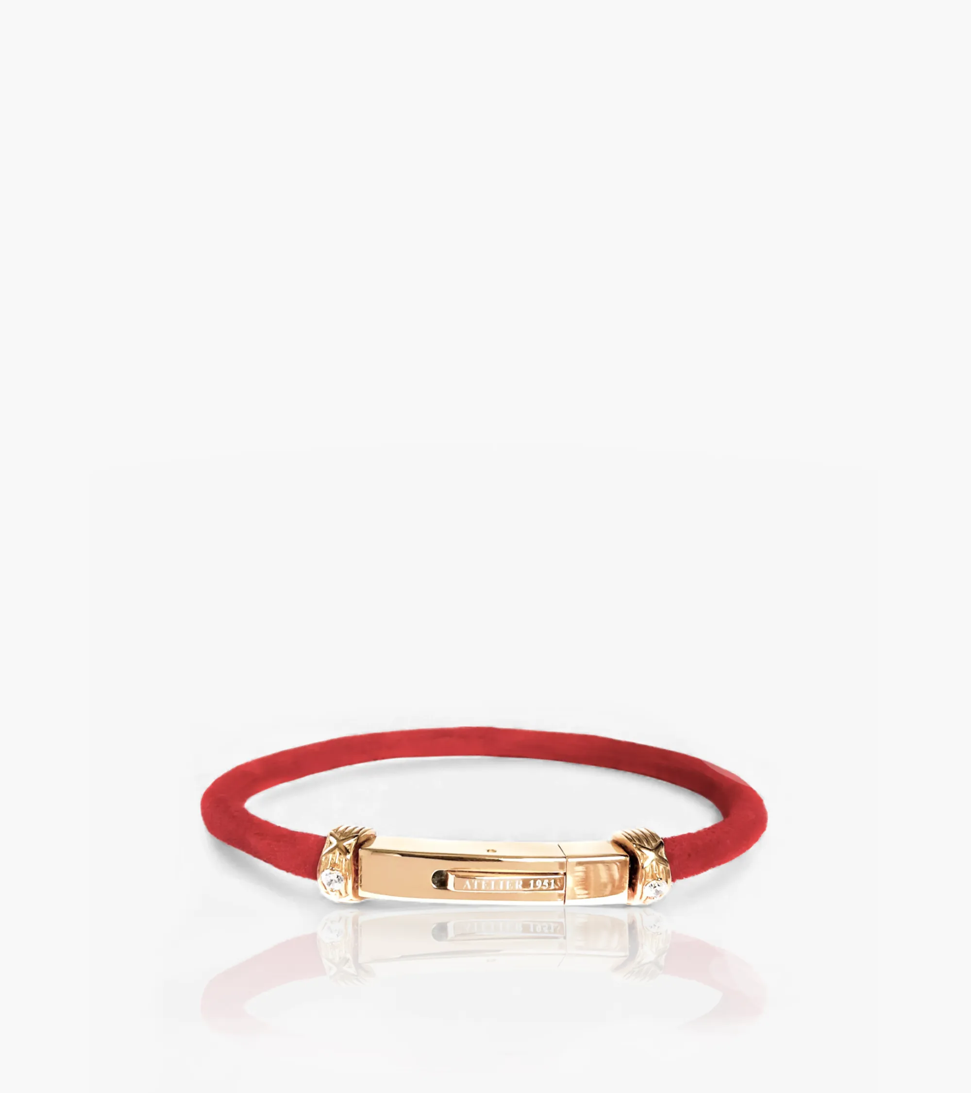 Rotes Velourleder Armband (049)