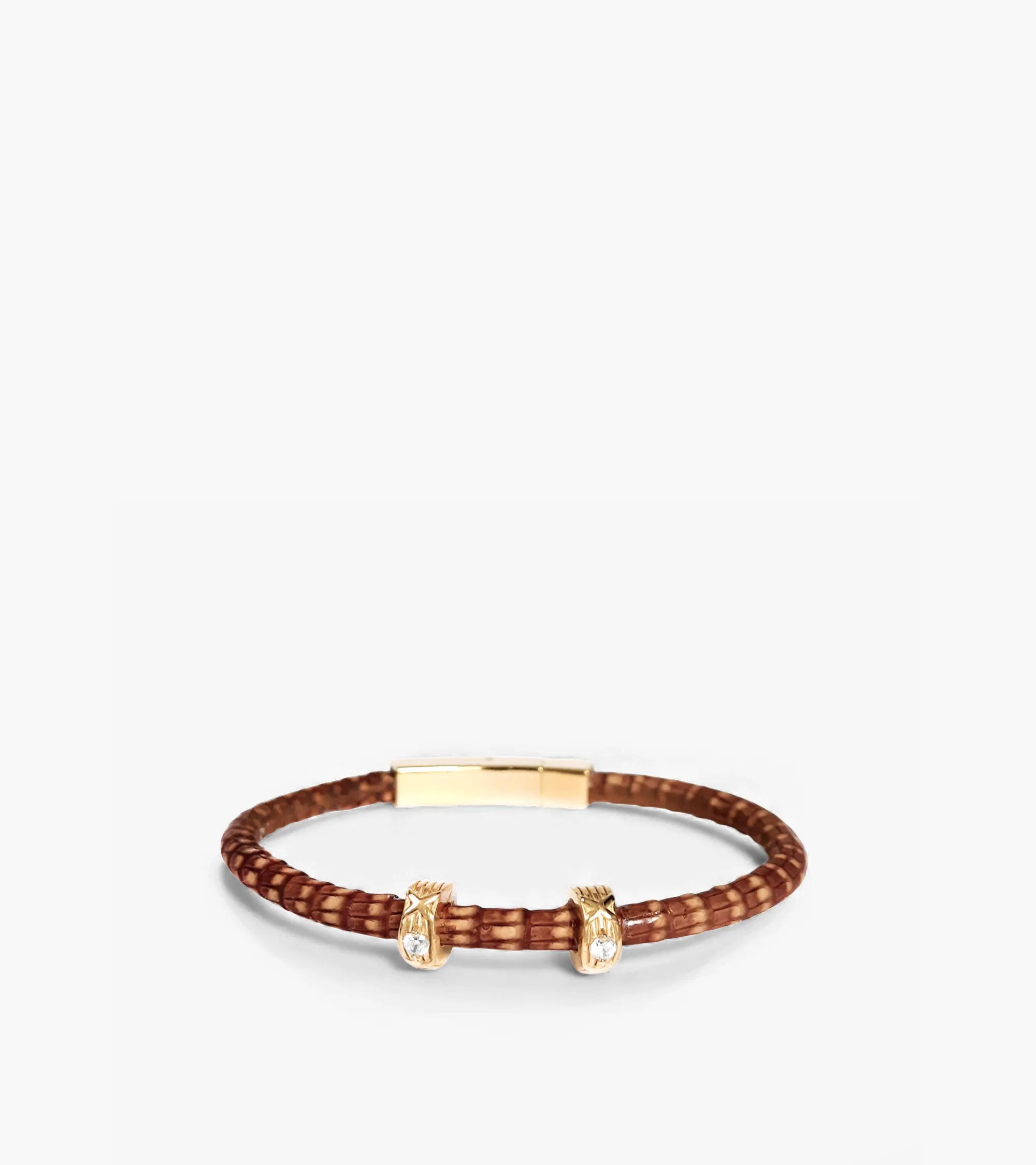 Braunes Echsenlederarmband  (m73c)