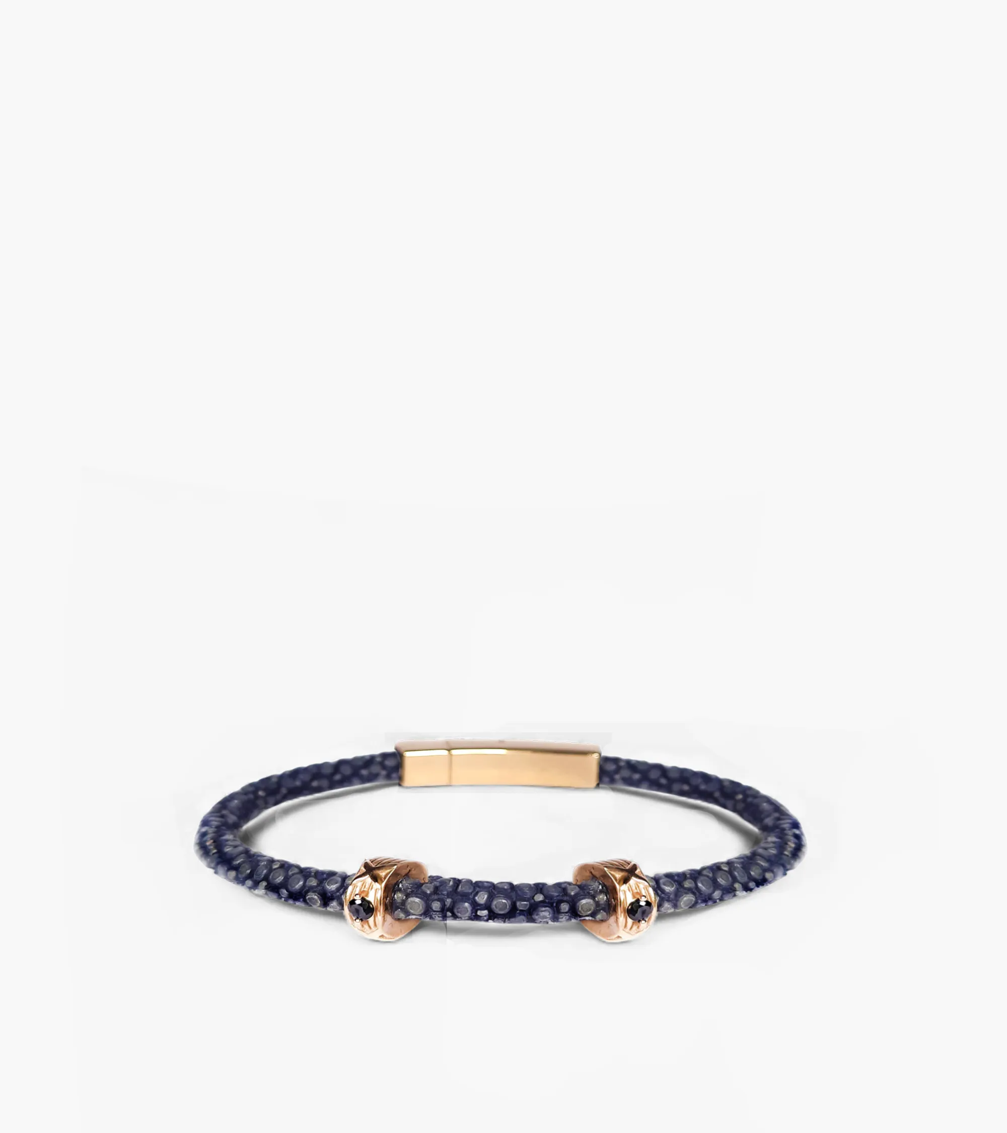 Elegantes Armband aus nachtblauem Rochenleder (23G)