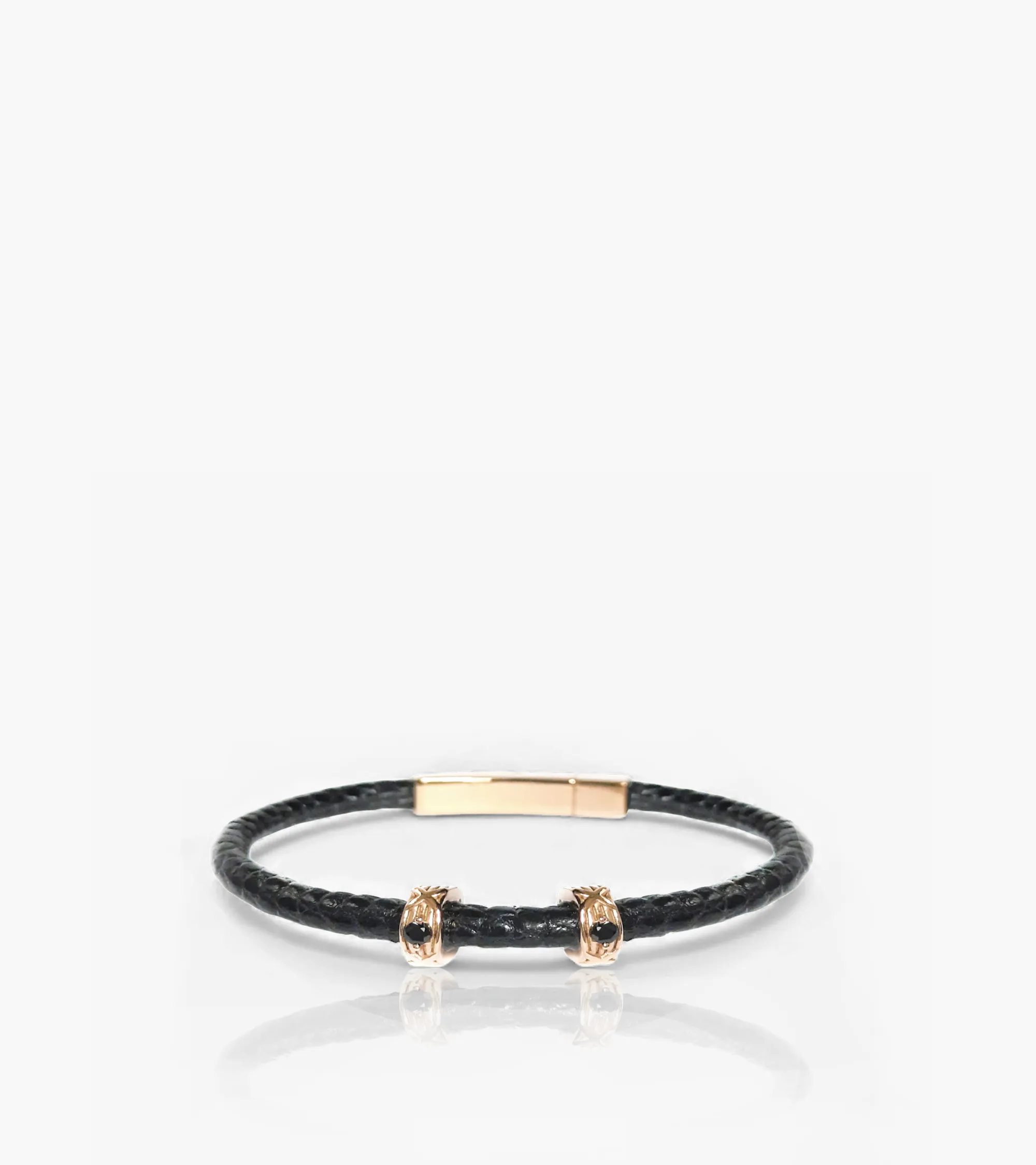 Armband aus Echsenleder Diamantschwarz (G82)
