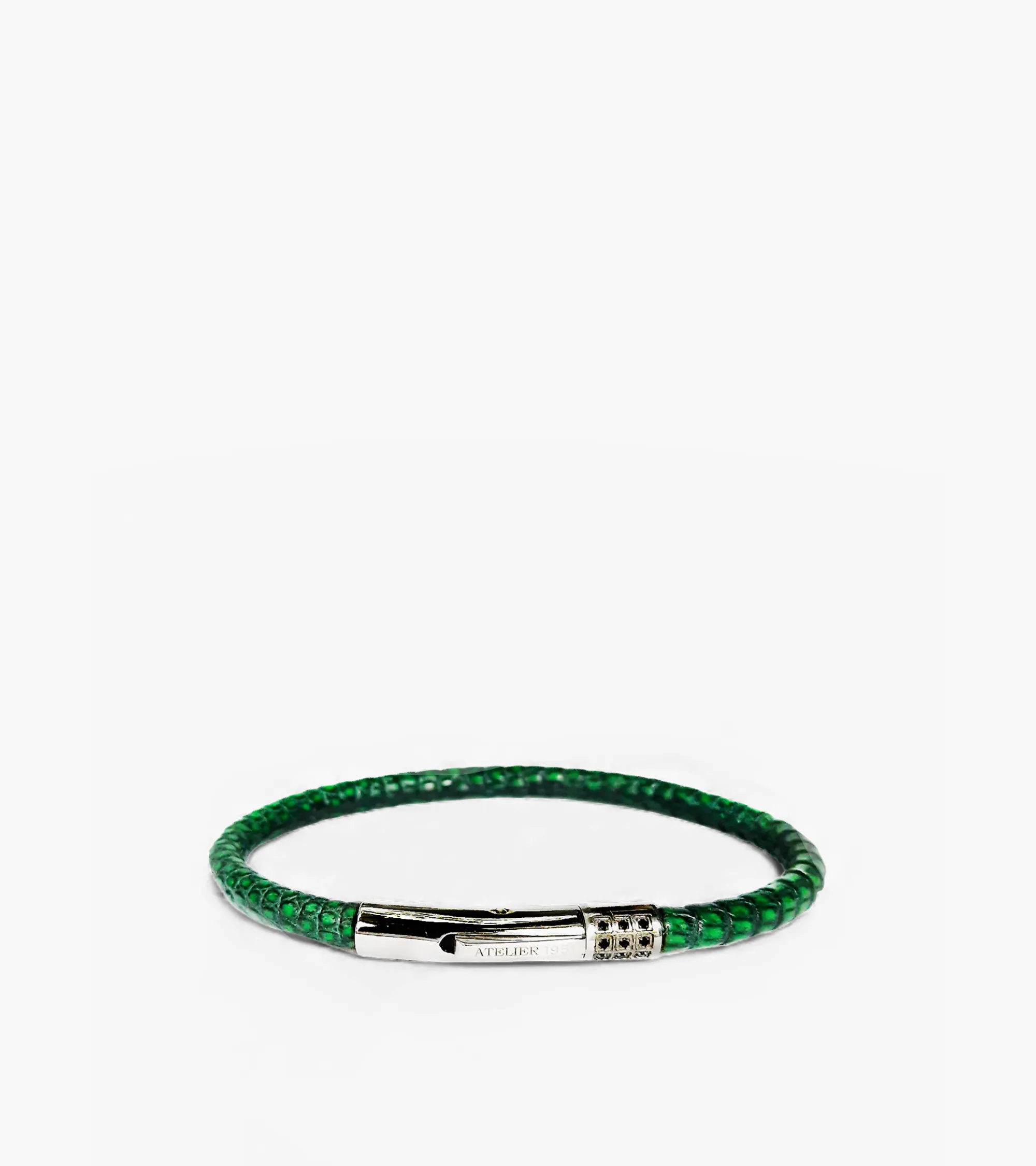 Smaragdgrünes Lederarmband (95-1c)