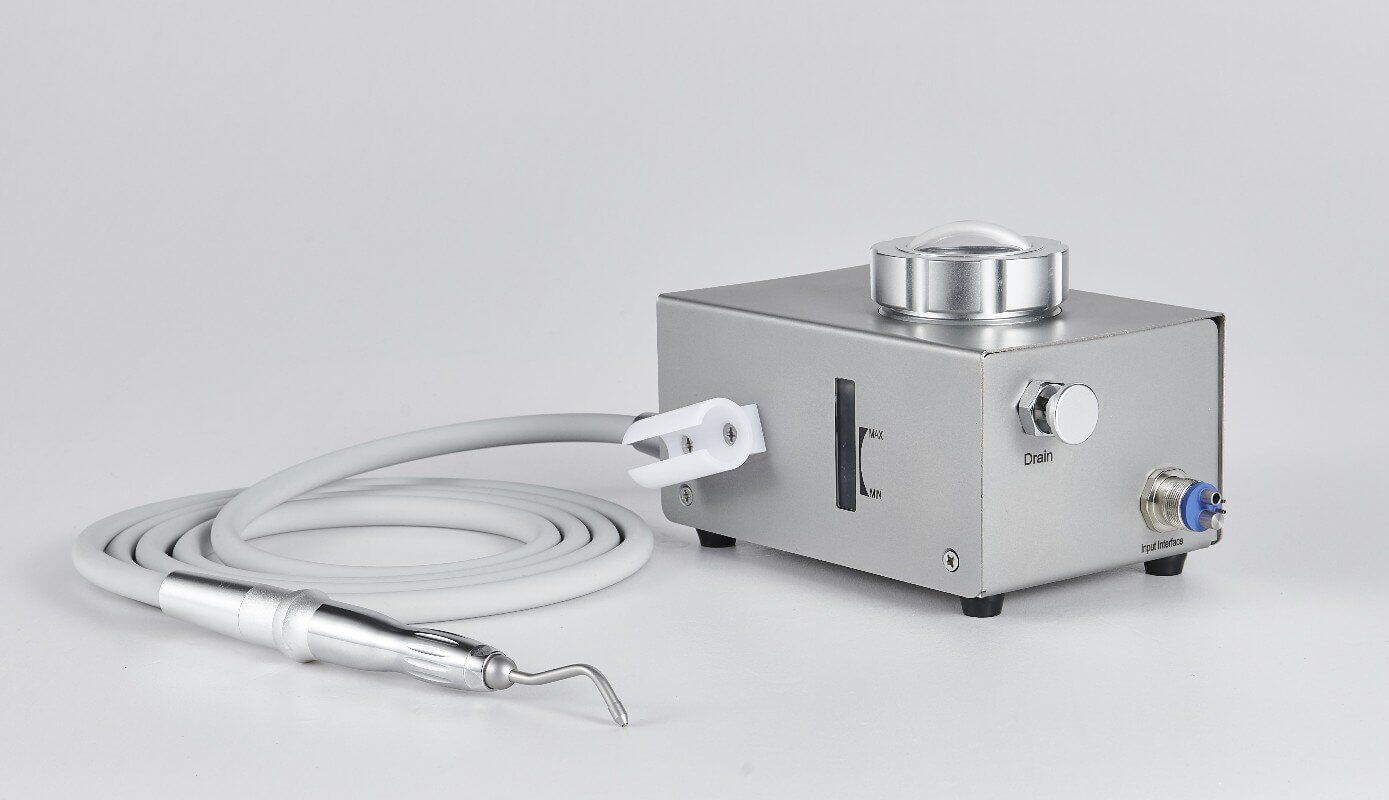 INSA Tabletop Dental Air Prophy Machine, Portable Desktop Air Water Sandblasting Unit, 2 Hole & 4 Hole Universal Connection, Detachable Autoclavable Handpiece for Teeth Stain & Tartar Removal