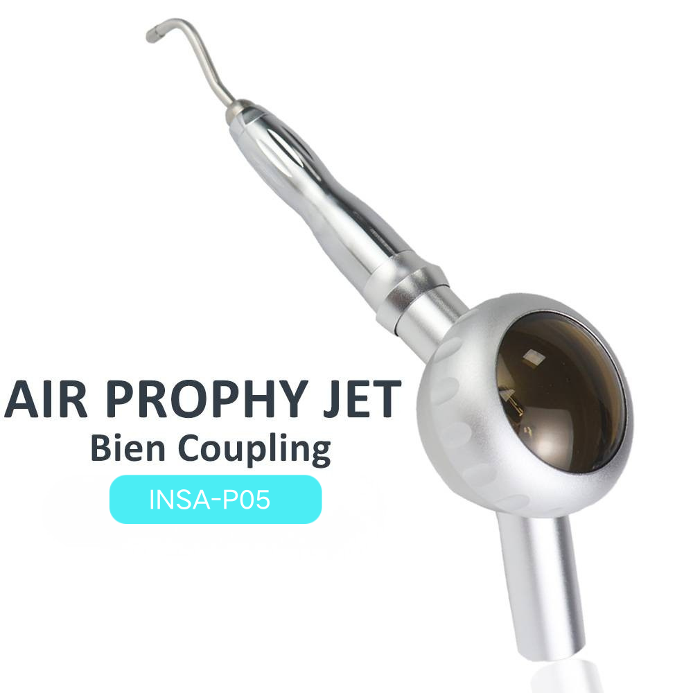 INSA Dental Air Prophy Jet Fit Bien-Air Coupling, XP Metal Air Flow Polisher Detachable Nozzle Teeth Sandblasting Handpiece for Teeth Cleaning