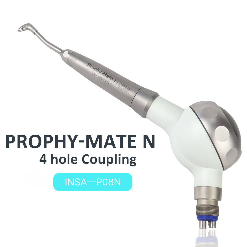 INSA Dental Air Prophy Jet 4 Holes Metal Air Polisher, Detachable Nozzle Teeth Sandblasting Machine for Clinic Teeth Cleaning