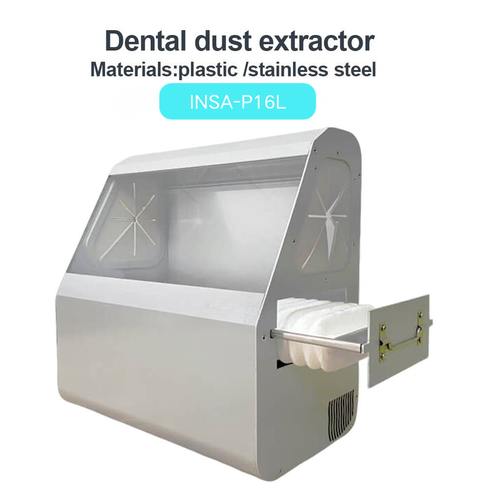INSA-P16L 45W Dental Dust Extractor Cabinet, Dental Lab Sandblasting Grinding Polishing Dust Proof Box
