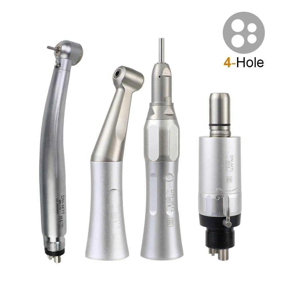INSA FX Low Speed Dental Handpiece Kit, Push Button Contra Angle + Straight Handpiece + Air Motor 1:1 Autoclavable