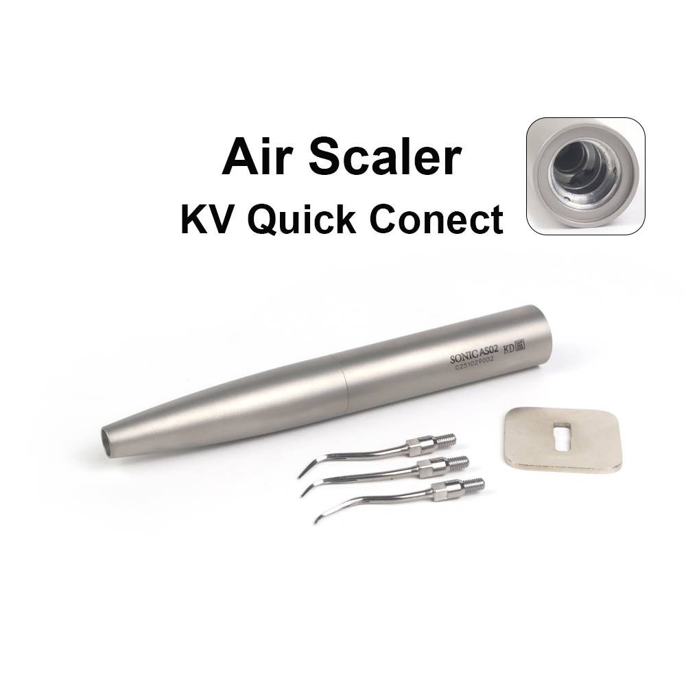 INSA-AS003 KV Quick Connect Dental Air Scaler Handpiece, Air Driven Dental Scaling Handpiece Autoclavable with 3pcs Scaler Tips for Periodontal Treatment