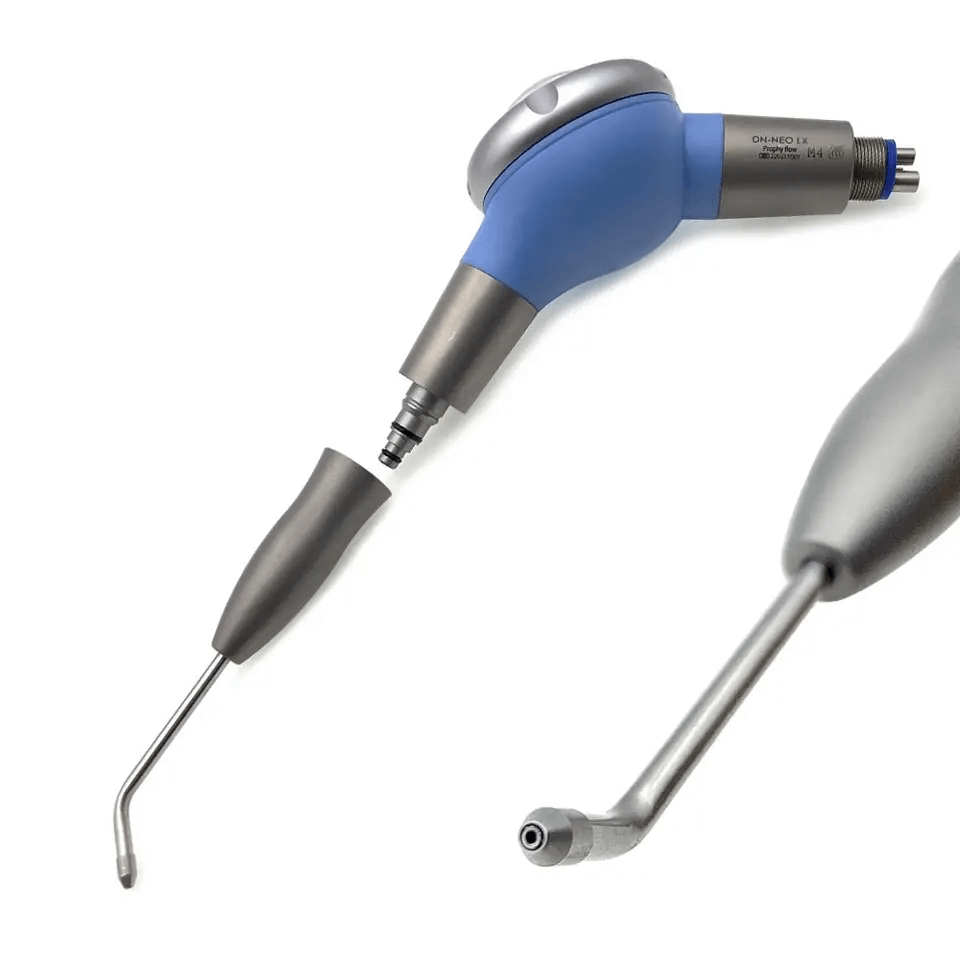 INSA-P09 Dental Prophy Flow Air Polisher Handpiece, 360° Rotatable Nozzle 4 Hole Coupling Dental Air Prophy Jet Teeth Cleaning Sand Gun