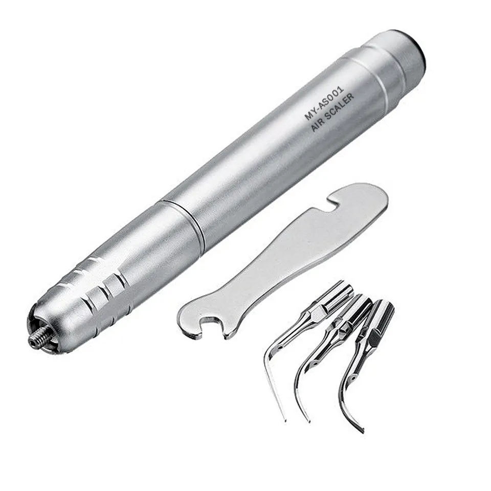 INSA-AS001 Dental Air Scaler Handpiece, 2 Hole & 4 Hole Pneumatic Air Scaler, Autoclavable Dental Teeth Cleaning Handpiece with G1/G2/G3 Scaler Tips