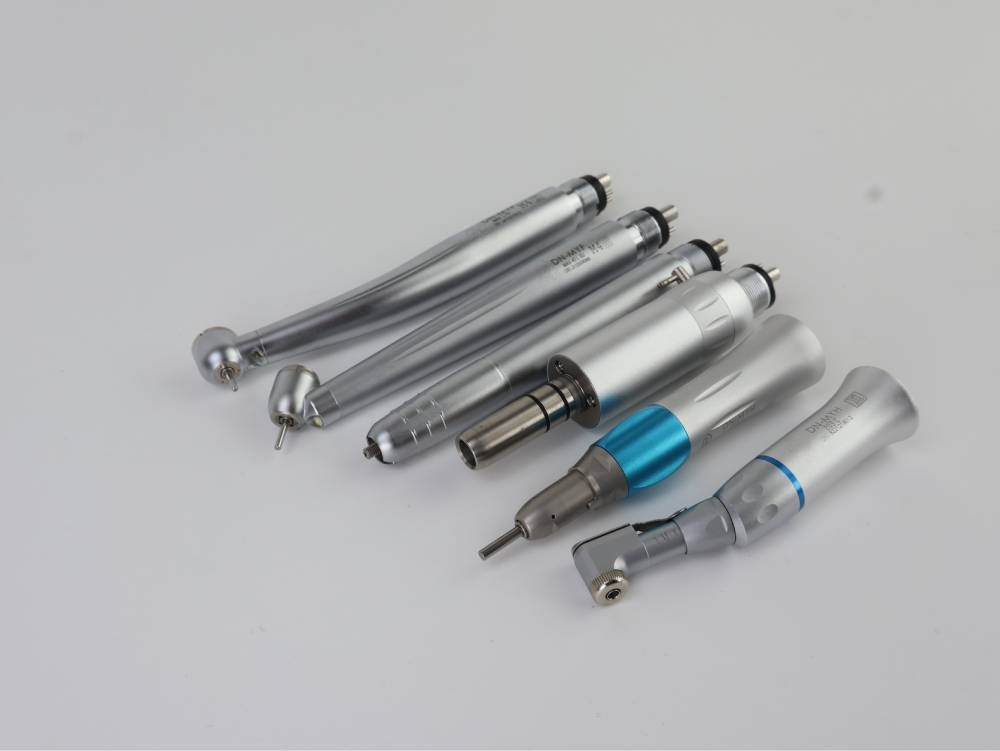 INSA Dental Student Handpiece Kit LED High Speed EX203C + PANAMAX Low Speed + AS2000 Air Scaler Set, 4 Hole M4 Dental Handpiece Complete Training Kit