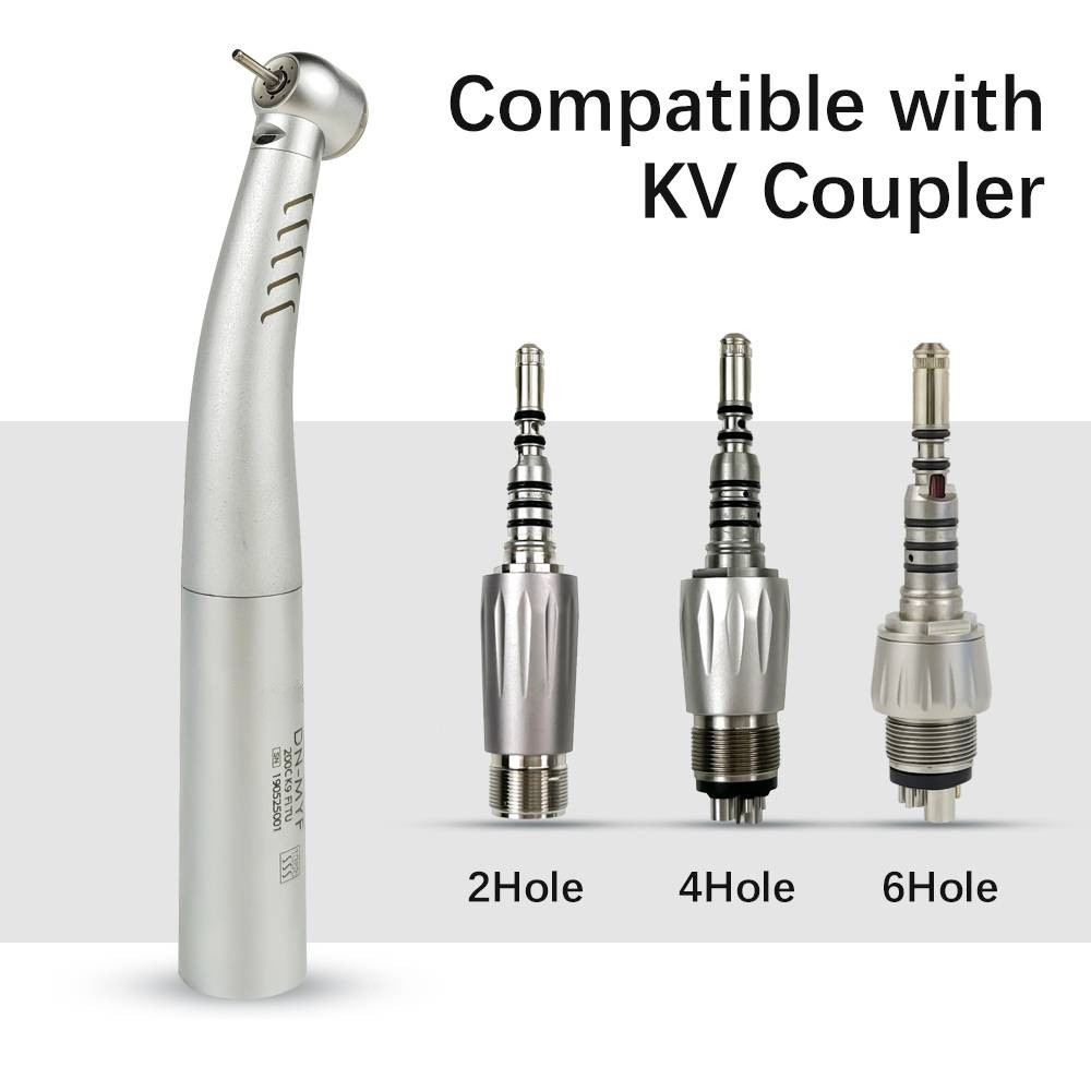  INSADENTAL KV-9000 Large Torque Head Fiber Optic Dental High Speed Handpiece, Push Button 4-Water Spray Turbine Handpiece Compatible with 2/4/6 Hole KV Quick Coupler, 360000 RPM Ceramic Bearing Autoclavable Handpiece