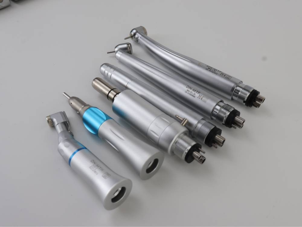 INSA Dental Student Handpiece Kit LED High Speed EX203C + PANAMAX Low Speed + AS2000 Air Scaler Set, 4 Hole M4 Dental Handpiece Complete Training Kit
