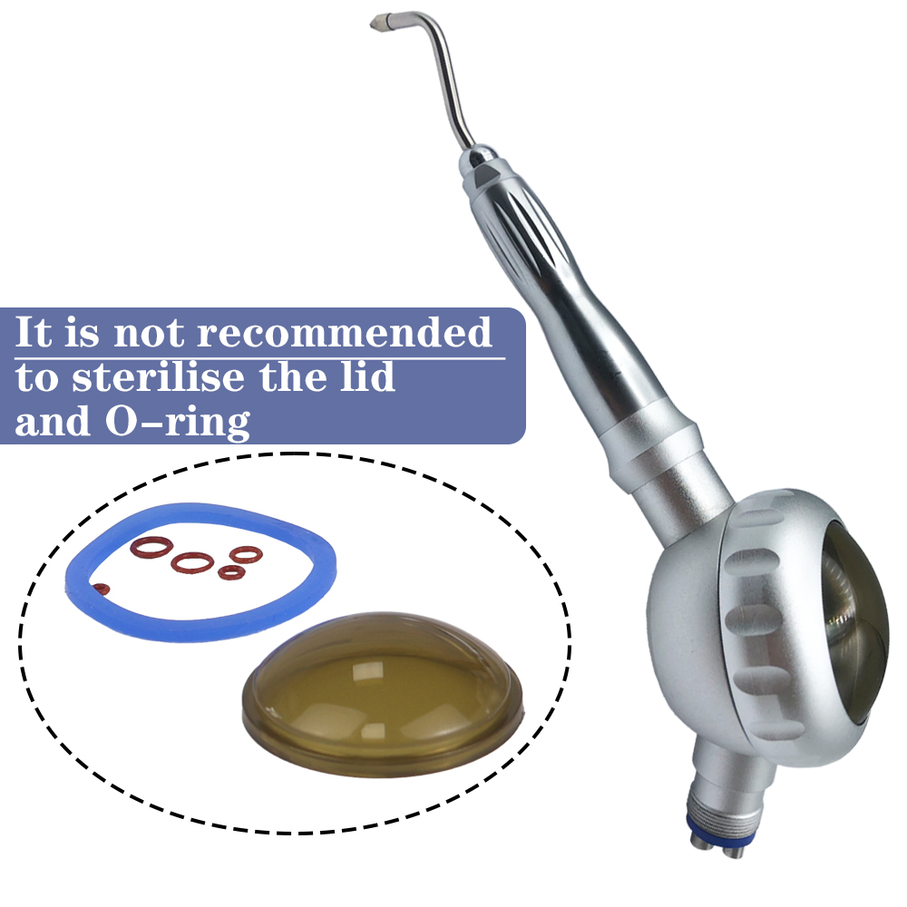 INSA Dental Air Prophy Jet 4 Hole Coupling Type Metal Air Polisher, Detachable Nozzle Teeth Sandblasting Handpiece for Clinic Teeth Cleaning