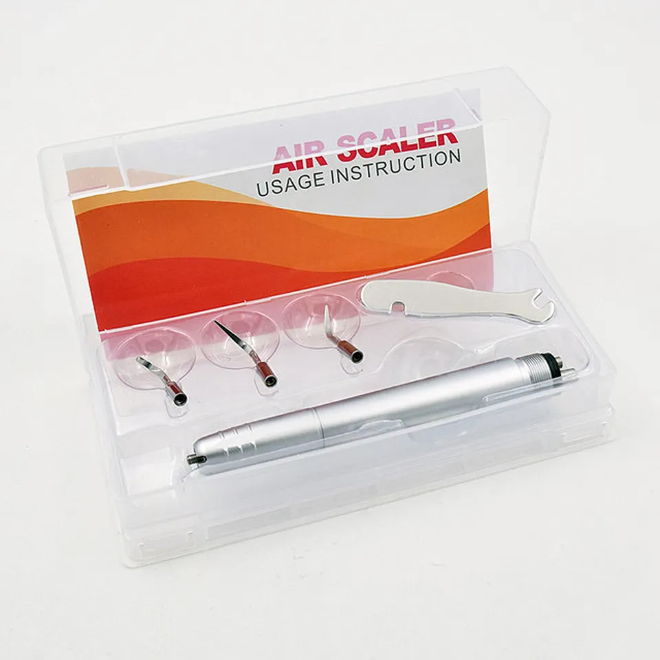 INSA-AS001 Dental Air Scaler Handpiece, 2 Hole & 4 Hole Pneumatic Air Scaler, Autoclavable Dental Teeth Cleaning Handpiece with G1/G2/G3 Scaler Tips