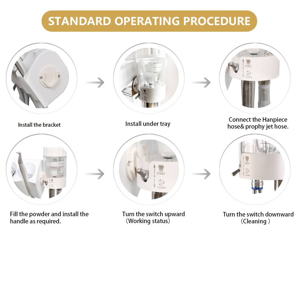 Wall-Mounted Dental Air Polishing Prophy Jet, Teeth Cleaning & Polishing Unit INSA