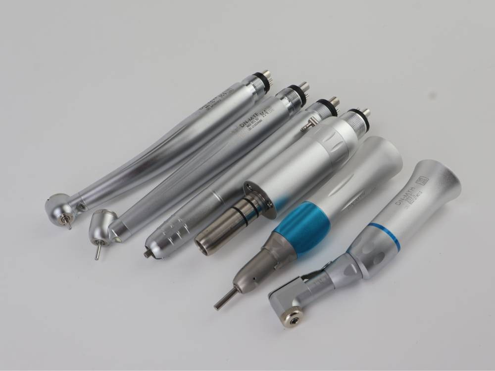 INSA Dental Student Handpiece Kit LED High Speed EX203C + PANAMAX Low Speed + AS2000 Air Scaler Set, 4 Hole M4 Dental Handpiece Complete Training Kit