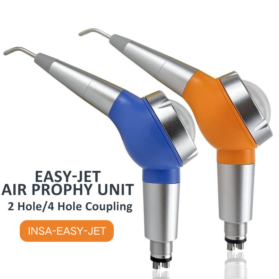 INSA Easy-Jet Dental Air Prophy Unit, 2 Hole & 4 Hole Optional Air Polisher, Detachable 360° Rotatable Nozzle for Teeth Stain Cleaning & Polishing