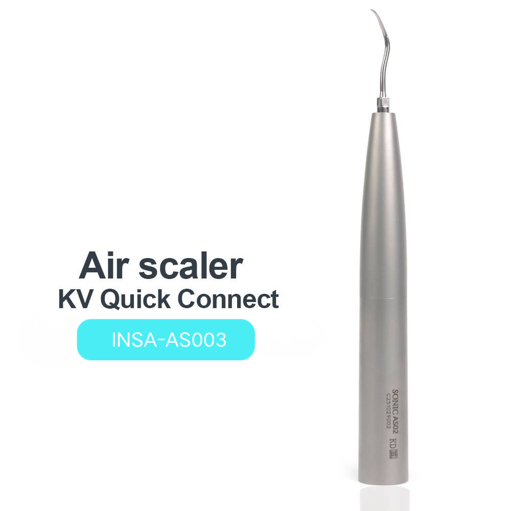 INSA-AS003 KV Quick Connect Dental Air Scaler Handpiece, Air Driven Dental Scaling Handpiece Autoclavable with 3pcs Scaler Tips for Periodontal Treatment