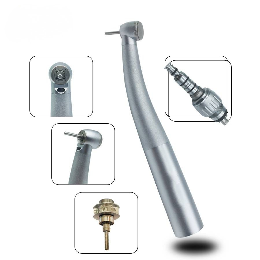 INSADENTAL INSA-601 4 Spray Fiber Optic Dental High Speed Handpiece, Torque Head Push Button 4-Hole Autoclavable Turbine Handpiece with Ceramic Bearing