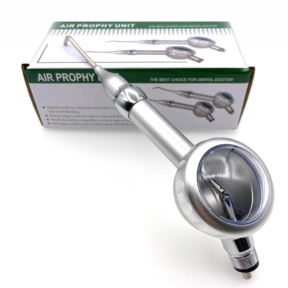 INSA-P02 Dental Air Prophy Jet Aluminum Air Polisher, 2 Hole & 4 Hole Optional Detachable 360° Rotatable Nozzle for Teeth Cleaning & Polishing
