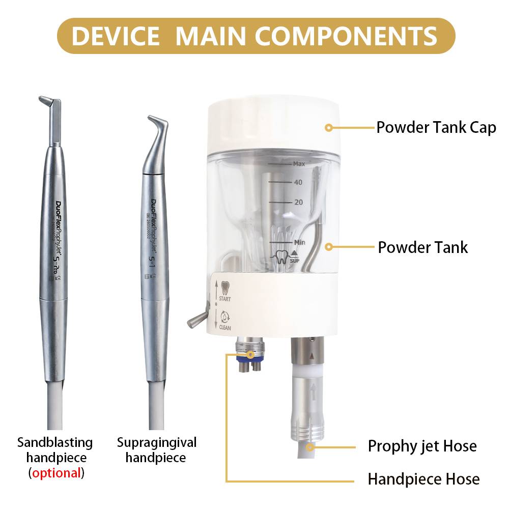 Wall-Mounted Dental Air Polishing Prophy Jet, Teeth Cleaning & Polishing Unit INSA