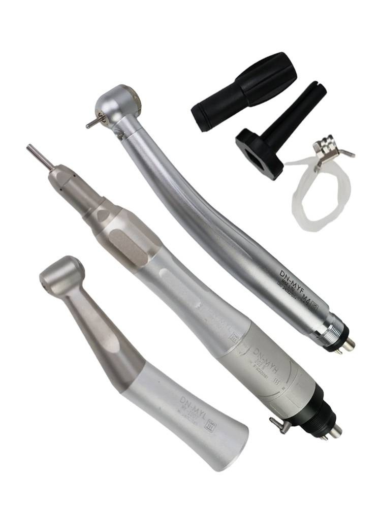INSA FX Low Speed Dental Handpiece Kit, Push Button Contra Angle + Straight Handpiece + Air Motor 1:1 Autoclavable