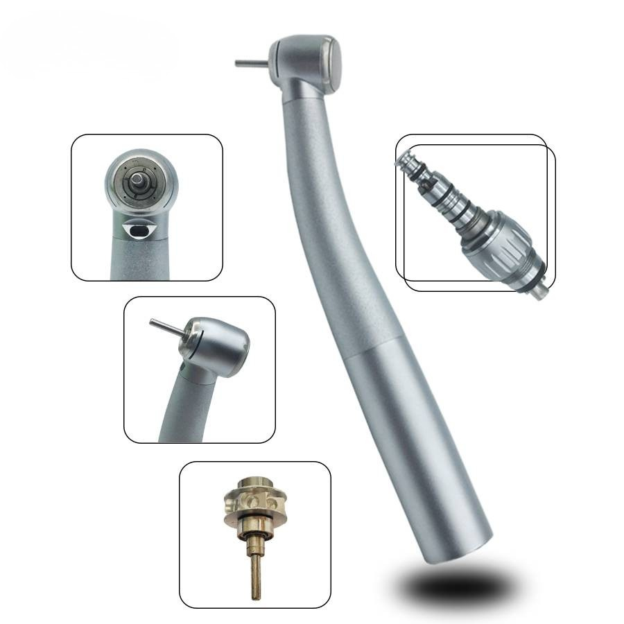 INSADENTAL INSA-602 Notch Head 4 Spray Fiber Optic Dental High Speed Handpiece, 4-Hole Push Button Turbine Handpiece with Ceramic Bearing