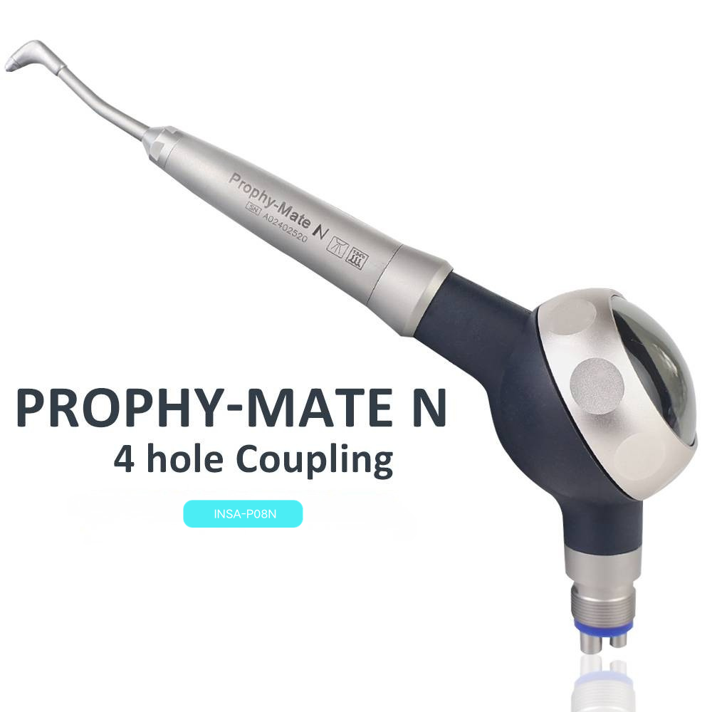 INSA Dental Air Prophy Jet 4 Holes Metal Air Polisher, Detachable Nozzle Teeth Sandblasting Machine for Clinic Teeth Cleaning