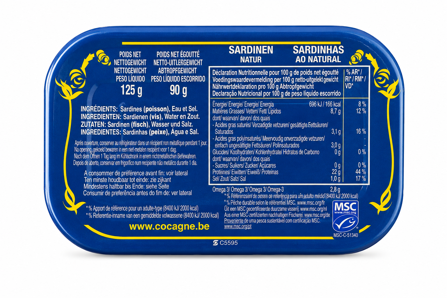 COCAGNE Sardinės savo sultyse