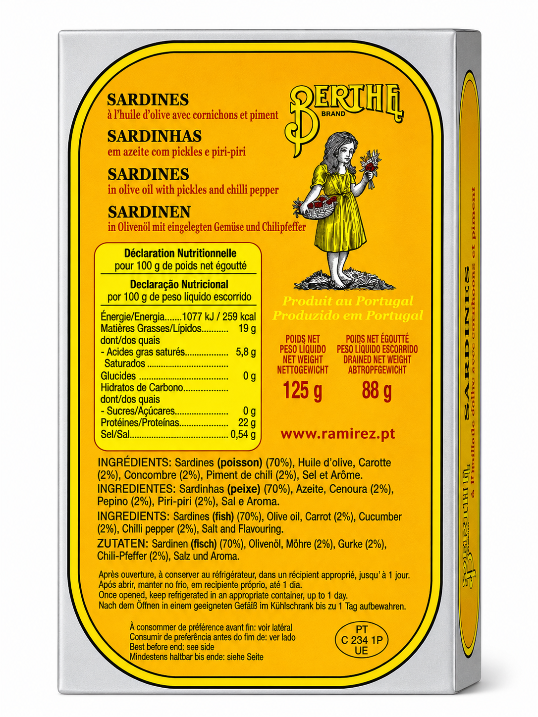 Sardinės BERTHE su agurkėliais ir aitriąja paprika alyvuogių aliejuje