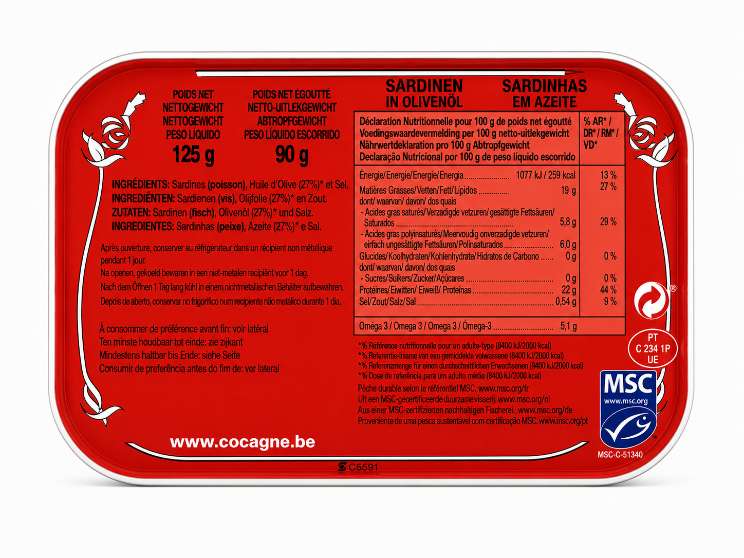 COCAGNE sardinės alyvuogių aliejuje 