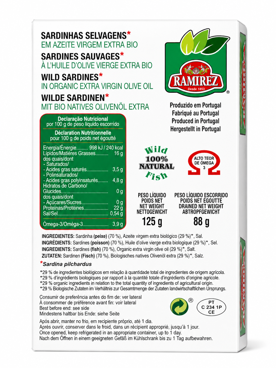 Sardinės ypač tyrame EKO alyvuogių aliejuje