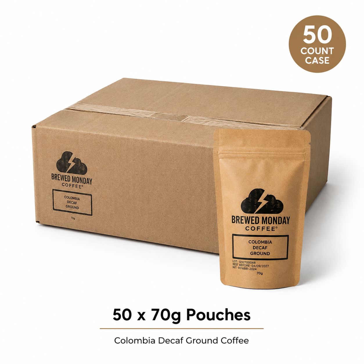 50 x 70g Ground Colombia Decaf