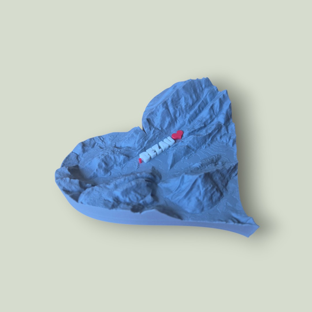 Herzförmiges Berlin 3D-Relief