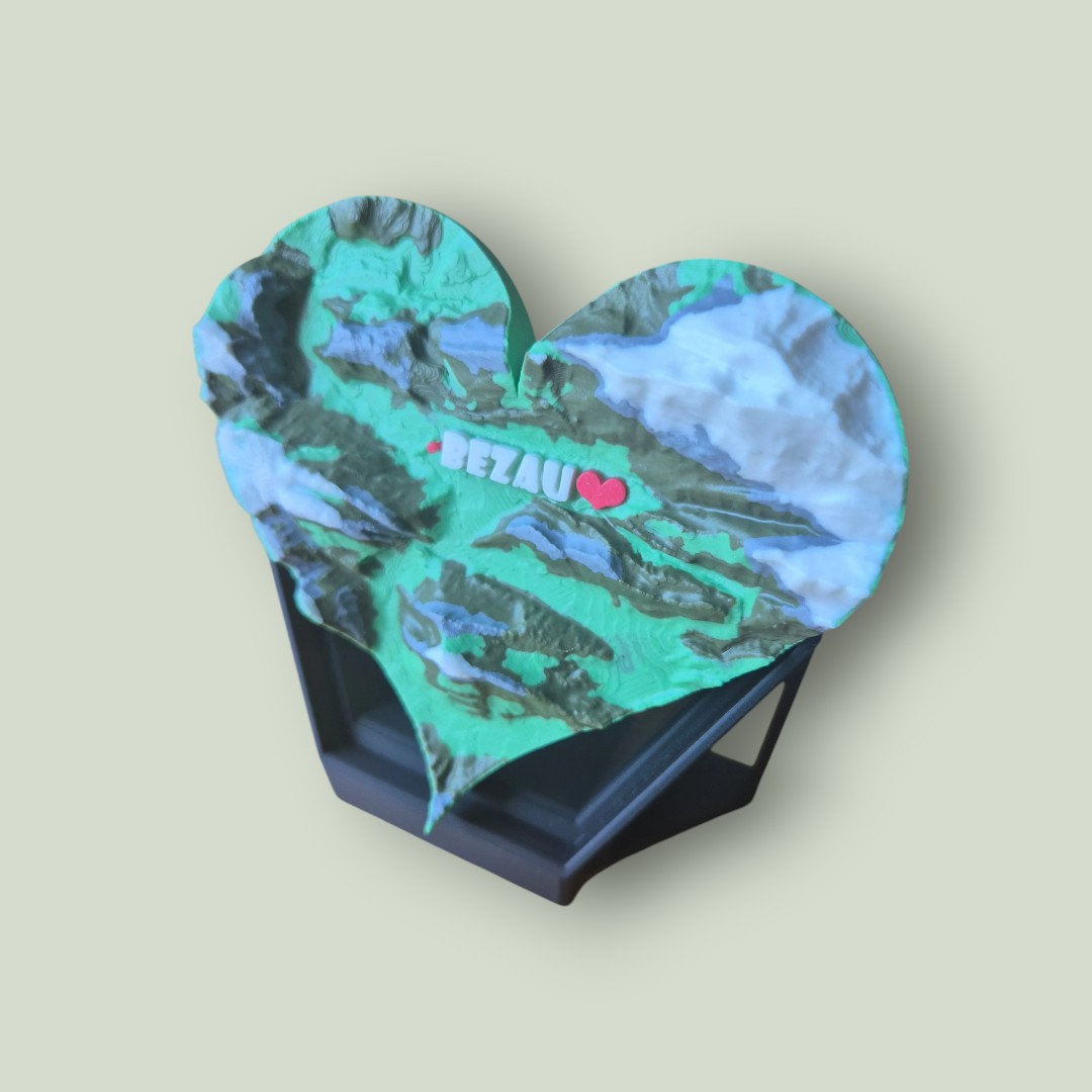 Herzförmiger 3D-Landschaftsmagnet