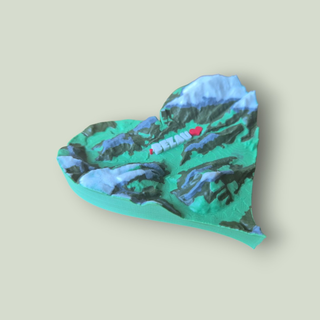 3D-Reliefkarte Herzform