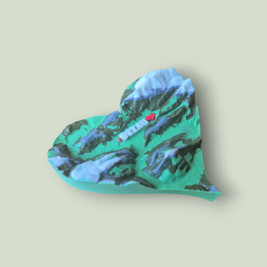 3D-Herz-Bergrelief