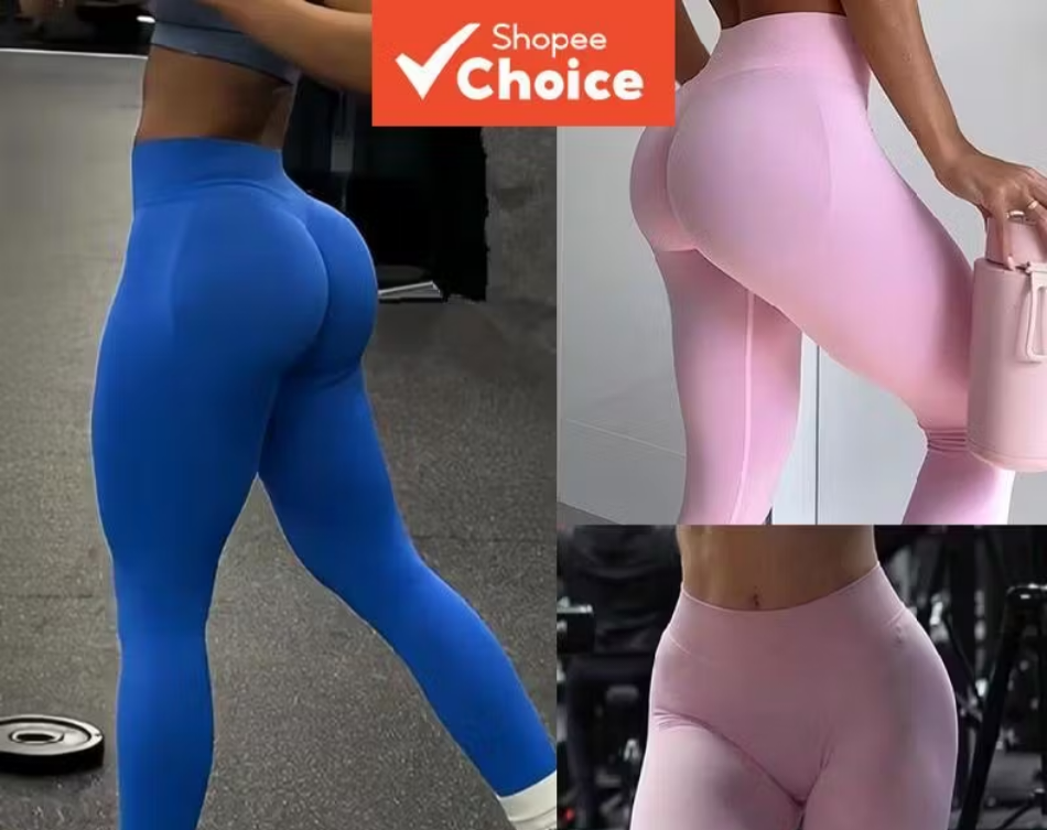 Leggings Recortadas Sem Costura Femininas – Aumento e Levantamento de Bumbum Pêssego