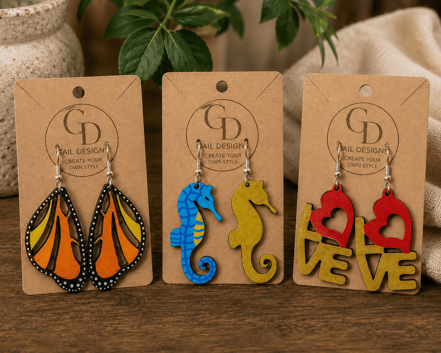 Custom Wooden Earrings – Designed Just for You