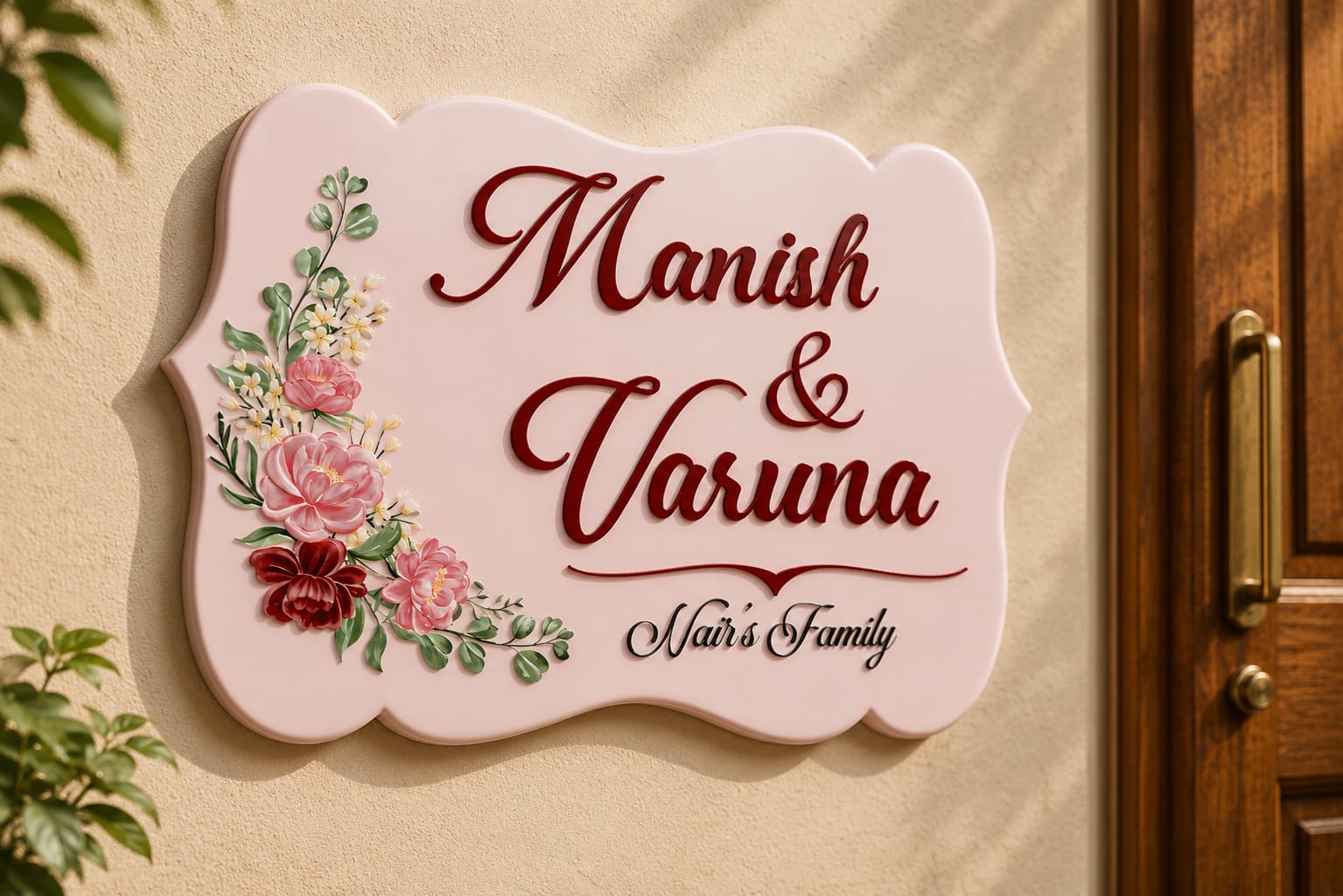 Personalized Floral Name Plate