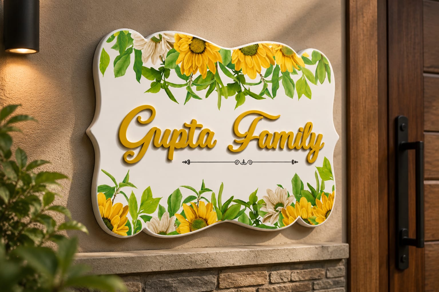 Personalized Floral Name Plate