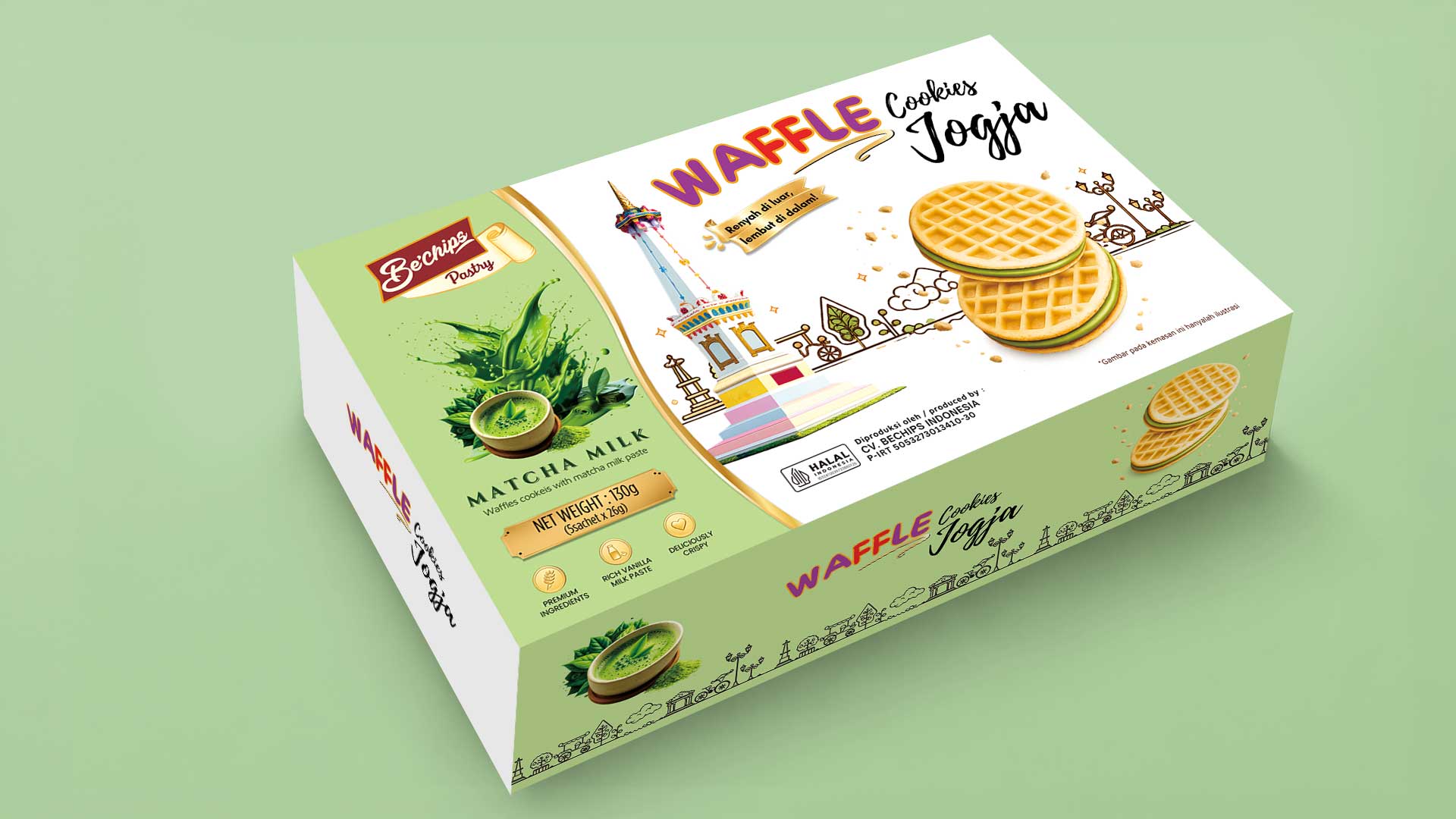 Waffle Cookies Matcha Milk Jogja