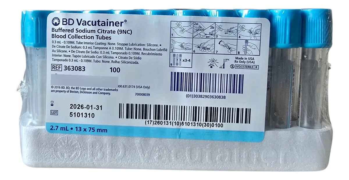 Tubo Vacutainer X Pieza AZUL