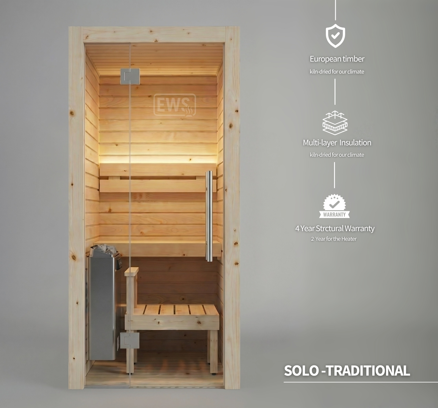 S O L O -Traditional -Single Person Sauna