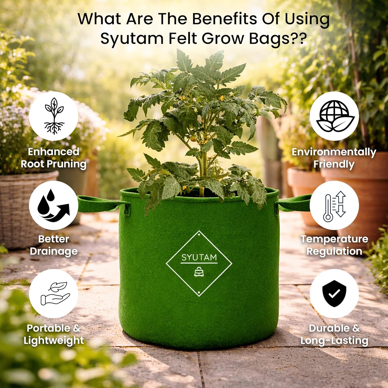 Premium Geo Fabric Grow Bags – Breathable, Reusable & Stylish Planters
