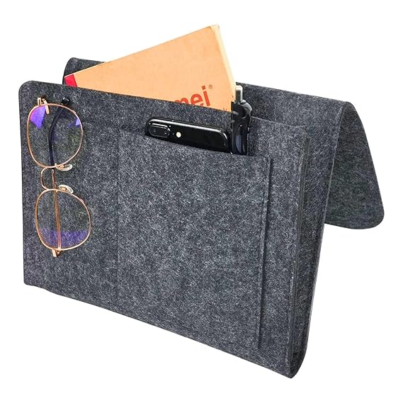 Felt Bedside Storage Caddy Organizer – Multi-Pocket Hanging Bedside Bag for Bunk Beds, Dorm Rooms, Hospital Beds & Sofas