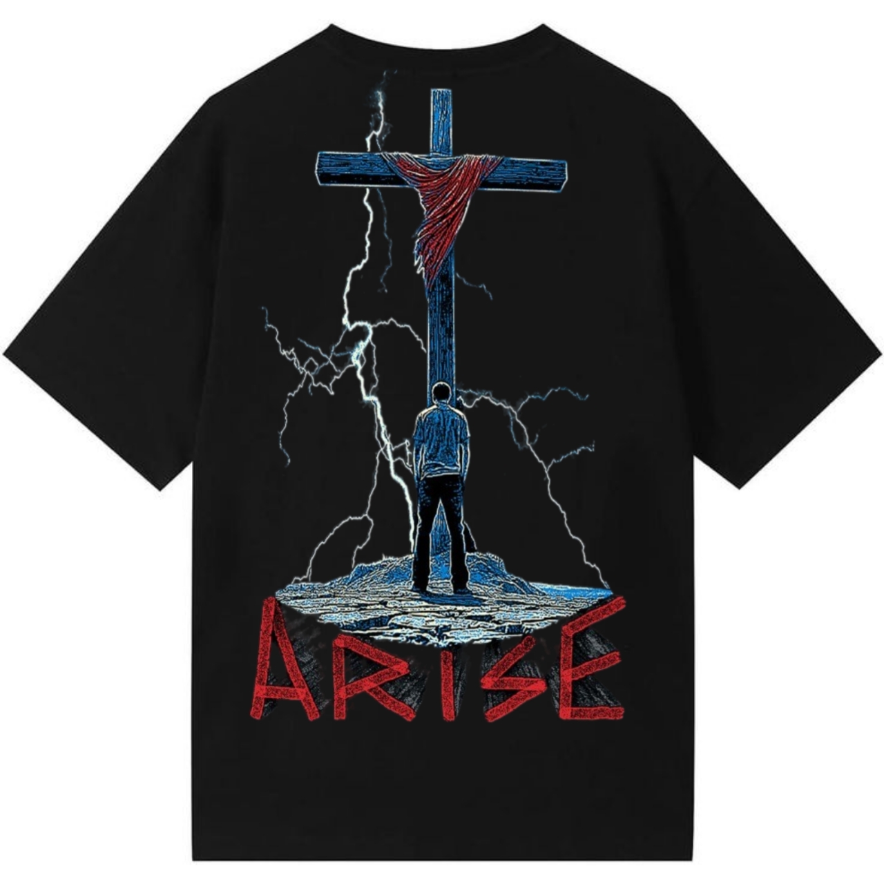 ARISE – Cross of Faith Oversized Heavyweight T-Shirt