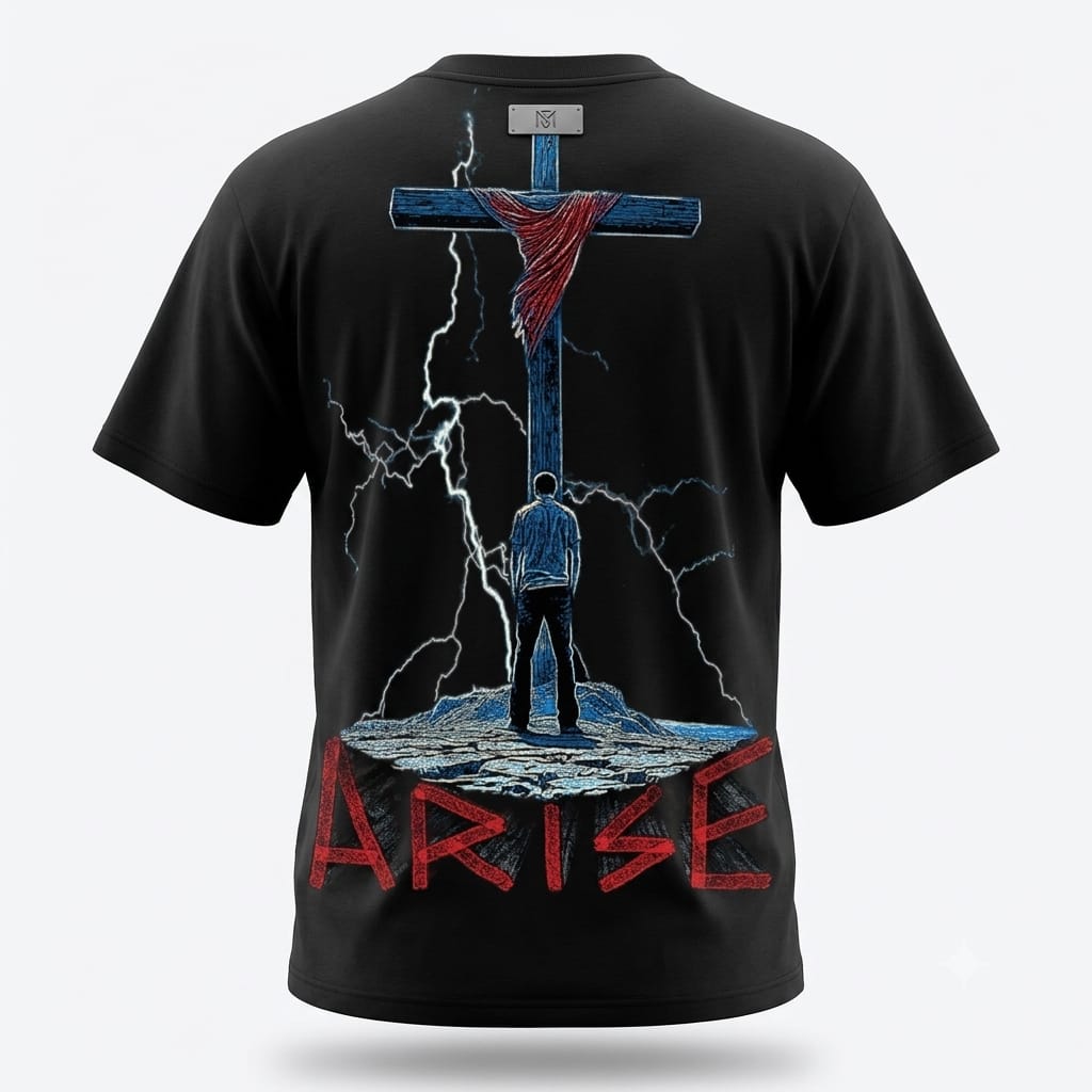 ARISE – Cross of Faith Oversized Heavyweight T-Shirt