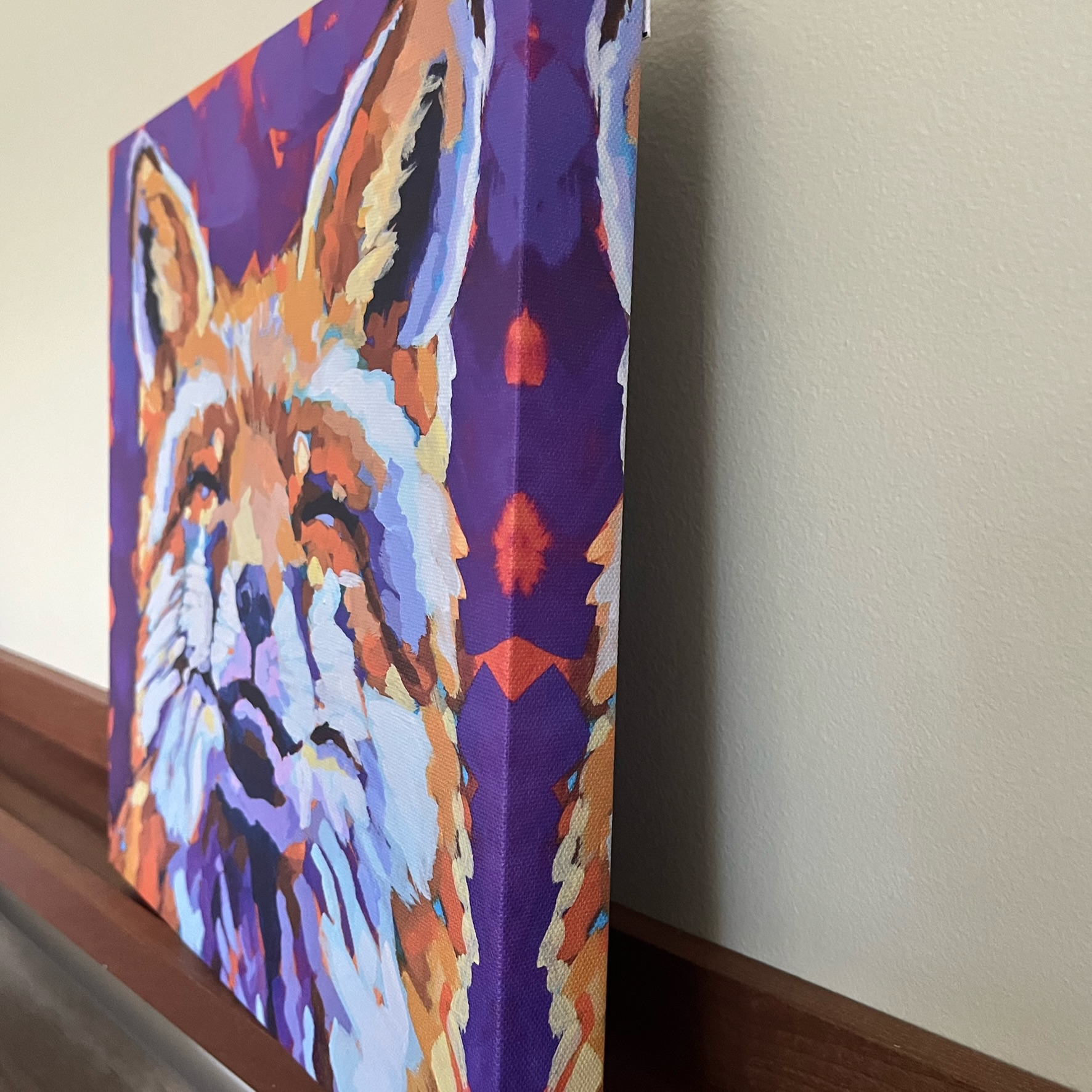 HAPPY FOX  - printed canvas