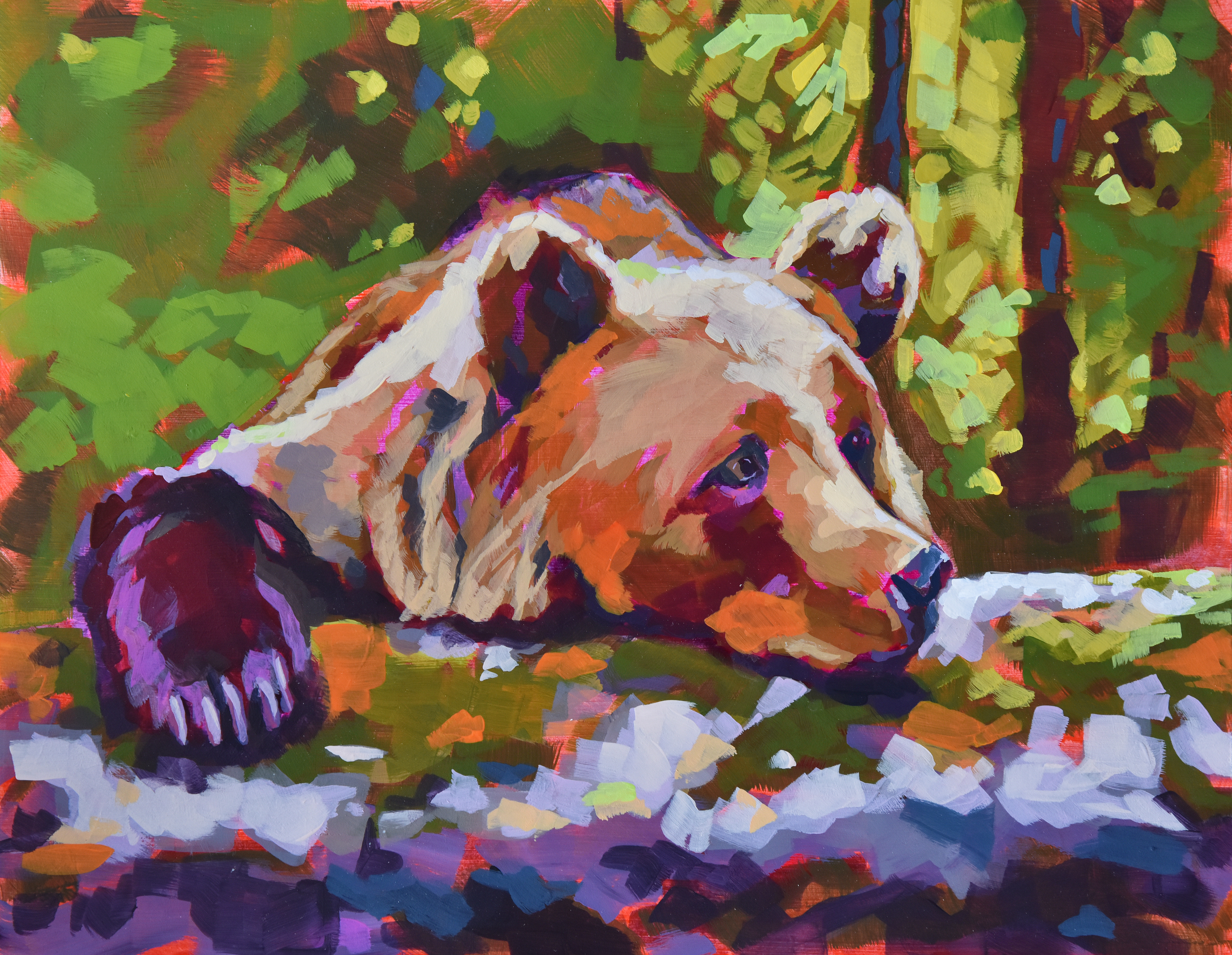 LAZY DAY BEAR -Art Print